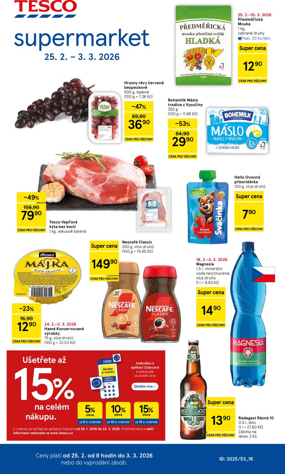 Tesco supermarkety od 25.2. do 3.3.2026