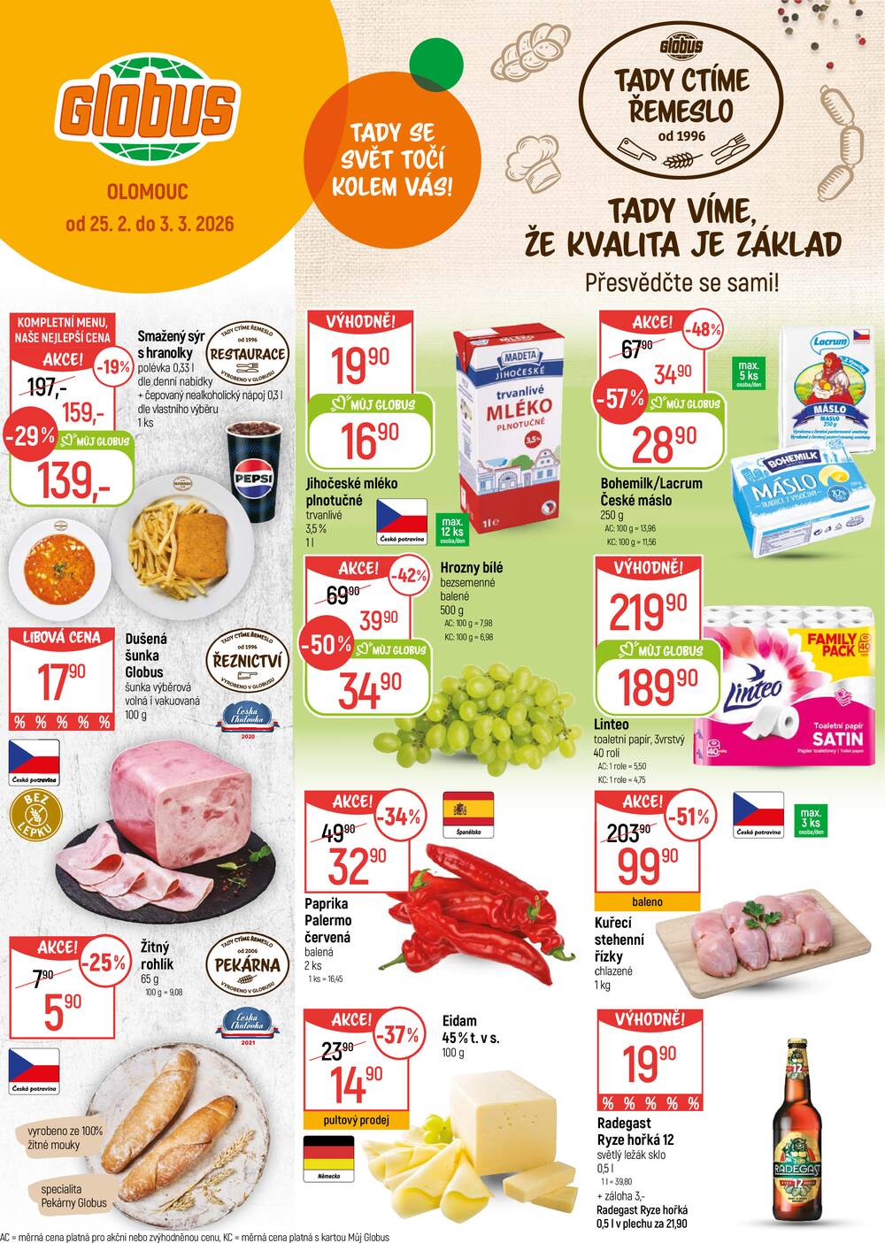 Akční leták Globus 25.2. - 3.3.2026 - Globus Olomouc
