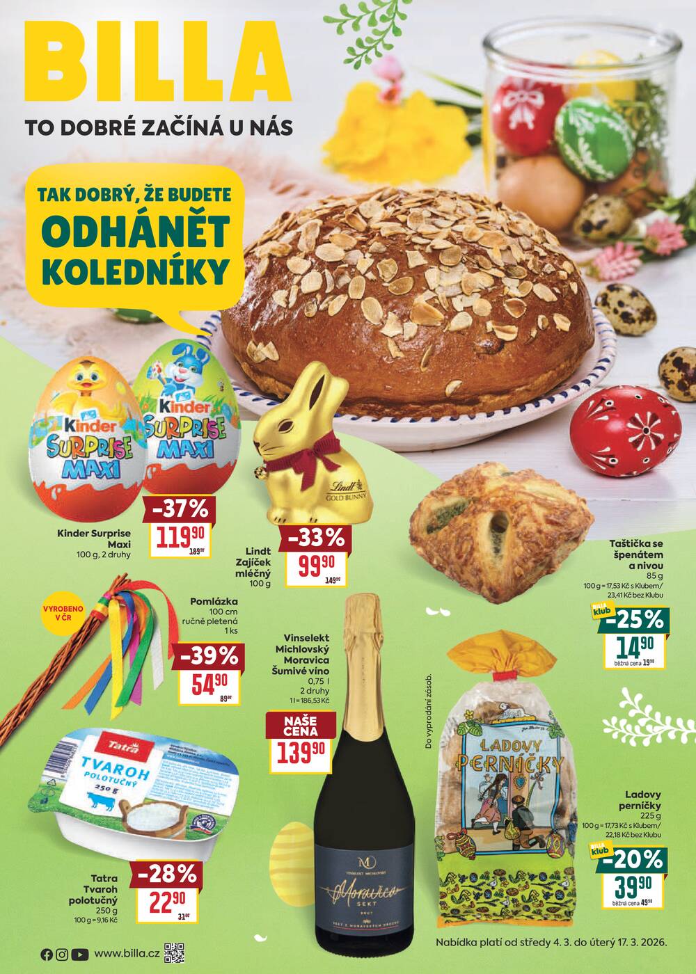 BILLA Velikonoce od 4.3. do 17.3.2026