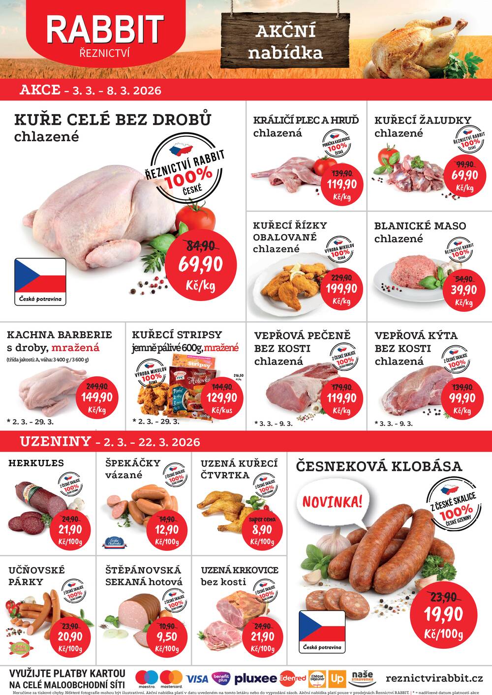Leták RABBIT řeznictví - RABBIT řeznictví od 2.3. do 8.3.2026 - strana 1 Leták RABBIT řeznictví - RABBIT řeznictví od 2.3. do 8.3.2026 - strana 1