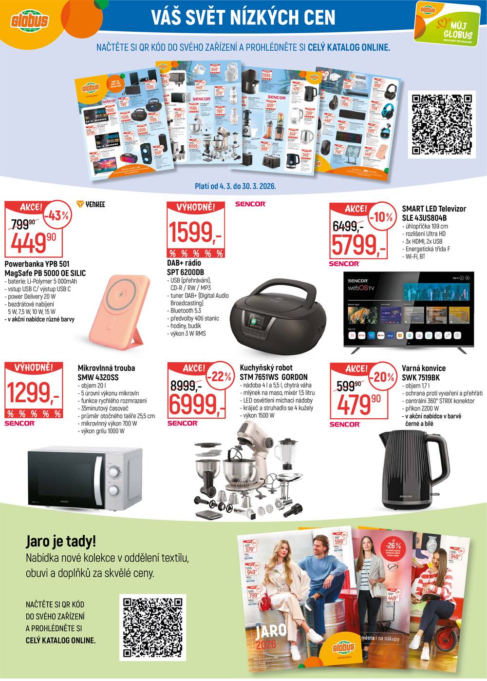 Akční leták Globus 4.3. - 10.3.2026 - Globus Praha - Zličín