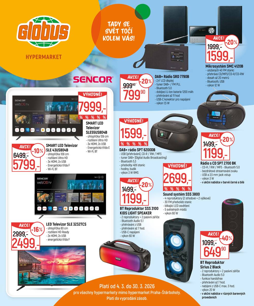 Akční leták Globus 4.3. - 30.3.2026 - Globus Jenišov u Karlových Varů