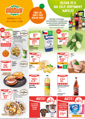 Leták Akční leták Globus 4.3. - 10.3.2026 - Globus Chotíkov u Plzně