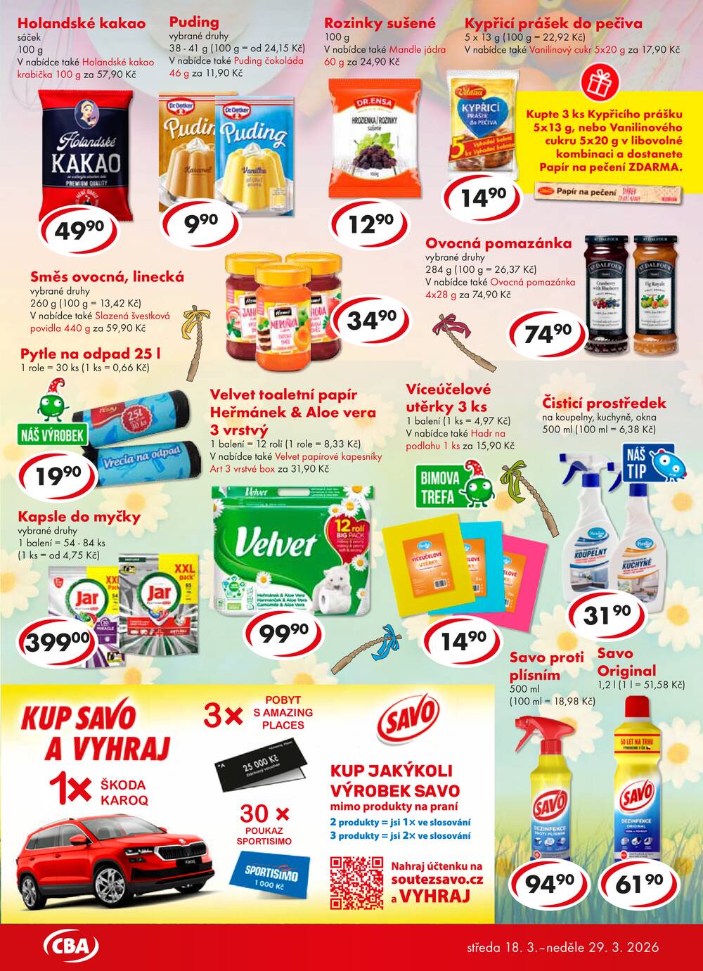 CBA potraviny od 18.3. do 29.3.2026