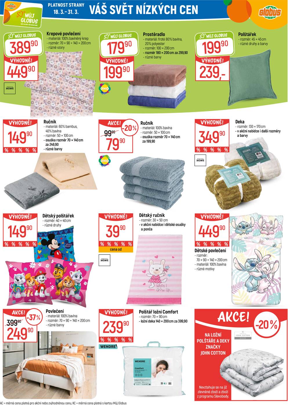 Akční leták Globus 18.3. - 24.3.2026 - Globus Praha - Čakovice
