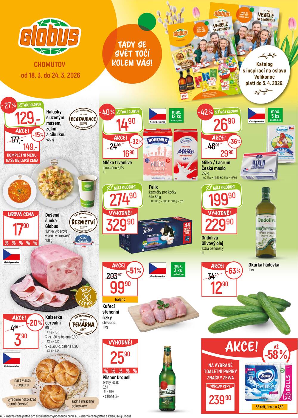 Leták Globus - Akční leták Globus 18.3. - 24.3.2026 - Globus Chomutov - strana 1