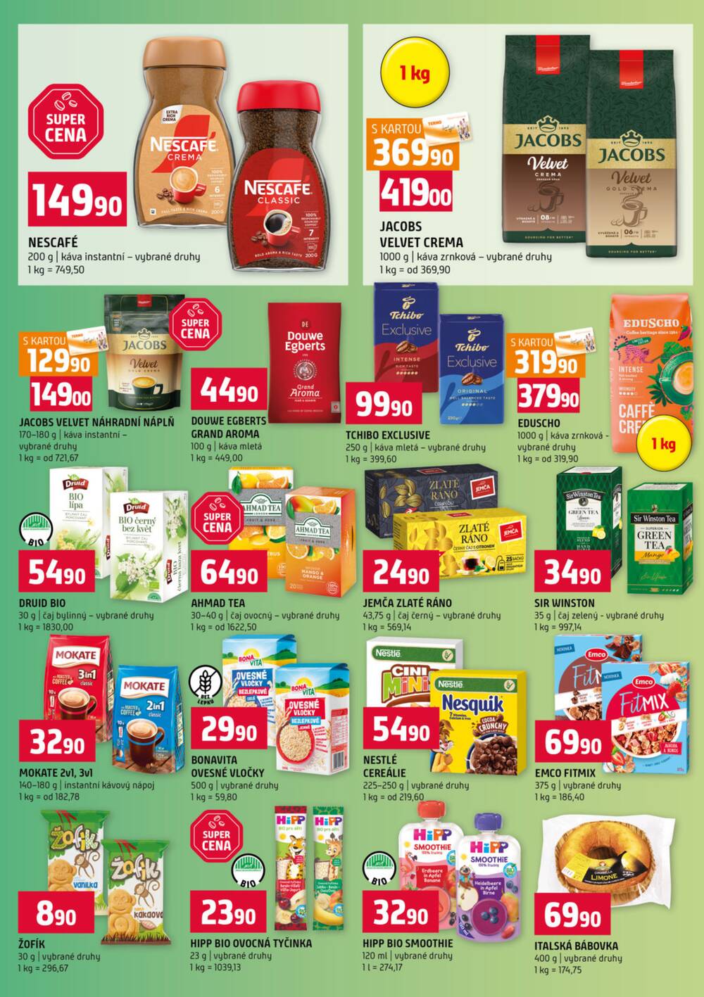 Terno Třeboň, Týn n. Vlt., Bechyně, Trhové Sviny, Hradec Králové, Zlín, Český Krumlov, Prachatice, Jihlava, Strakonice, Tábor od 25.3. do 31.3.2026