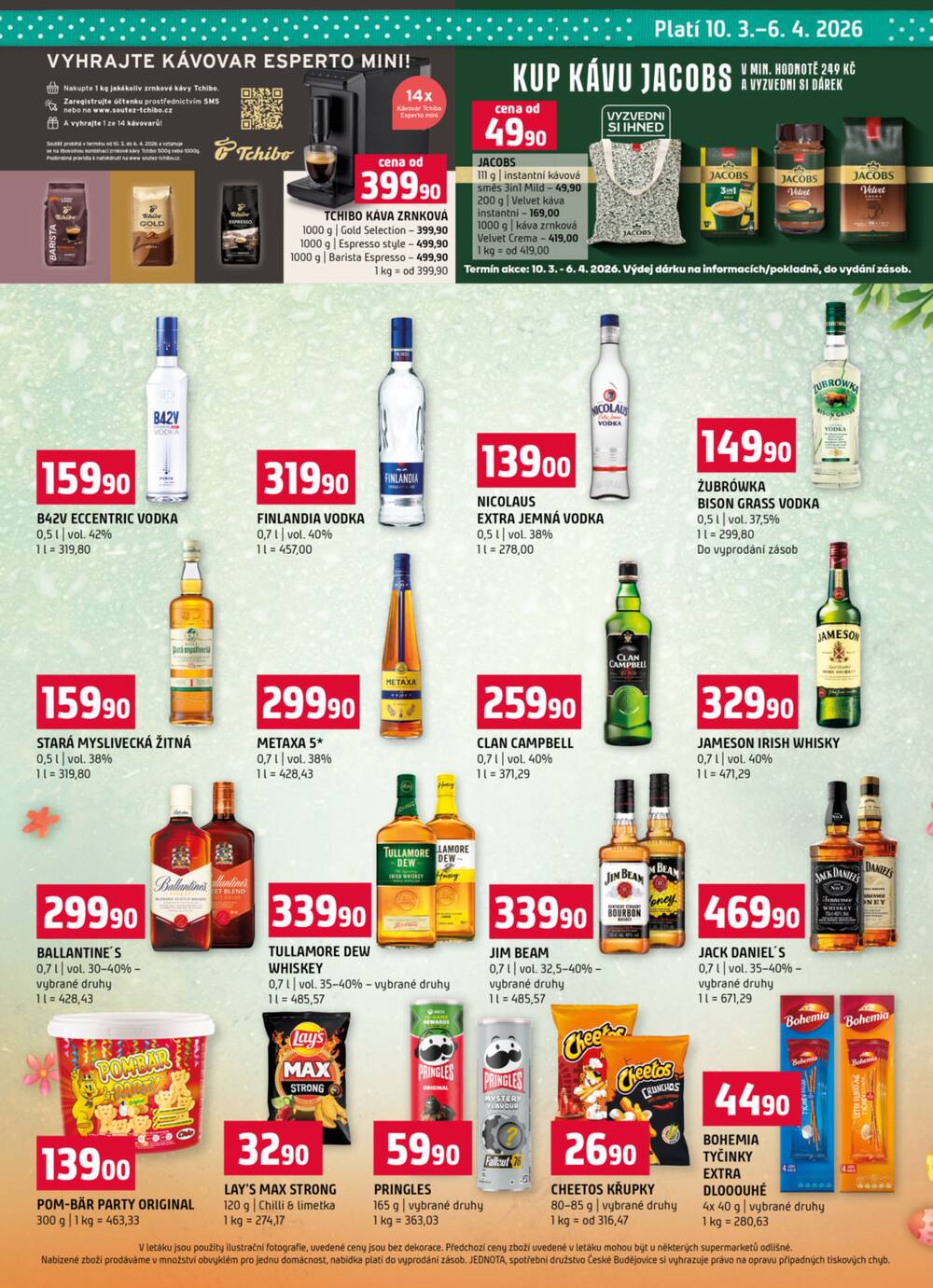 Terno Třeboň, Týn n. Vlt., Bechyně, Trhové Sviny, Hradec Králové, Zlín, Český Krumlov, Prachatice, Jihlava, Strakonice, Tábor od 25.3. do 31.3.2026