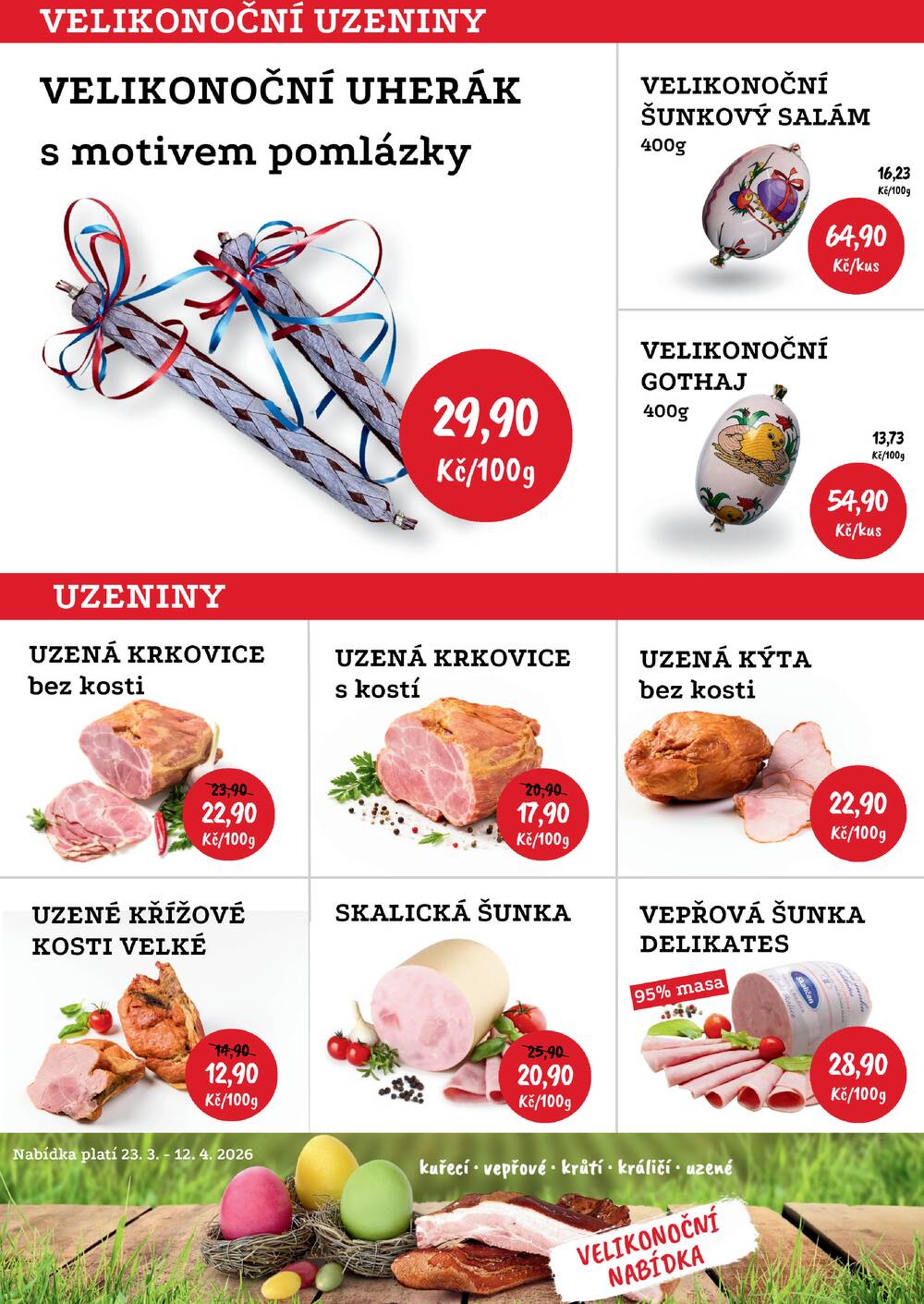 RABBIT řeznictví velikonoční nabídka od 23.3. do 14.4.2026