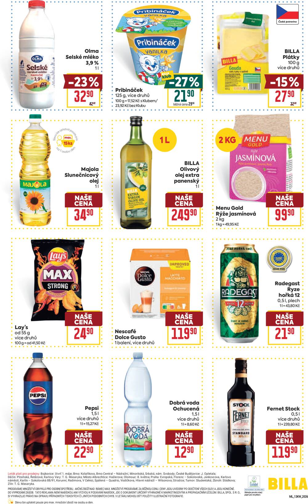BILLA malý leták od 25.3. do 31.3.2026