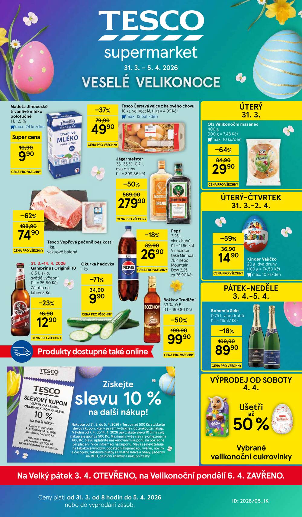 Tesco supermarkety od 31.3. do 5.4.2026