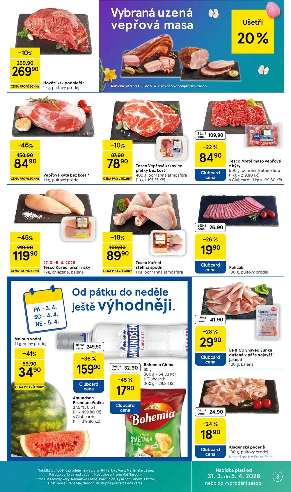 Tesco malé hypermarkety od 31.3. do 5.4.2026