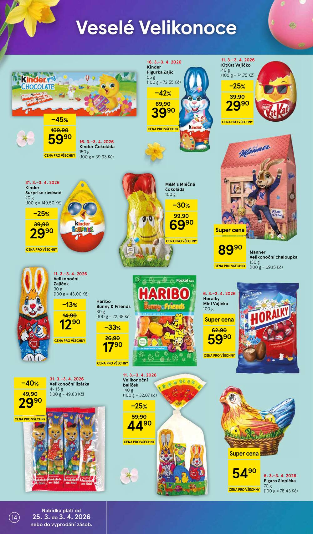 Tesco malé hypermarkety od 31.3. do 5.4.2026