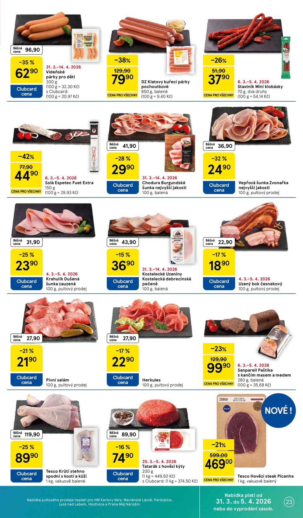 Tesco malé hypermarkety od 31.3. do 5.4.2026