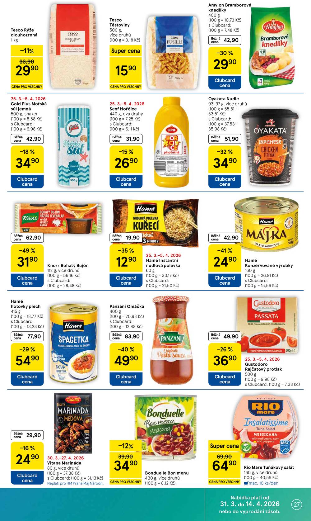 Tesco malé hypermarkety od 31.3. do 5.4.2026