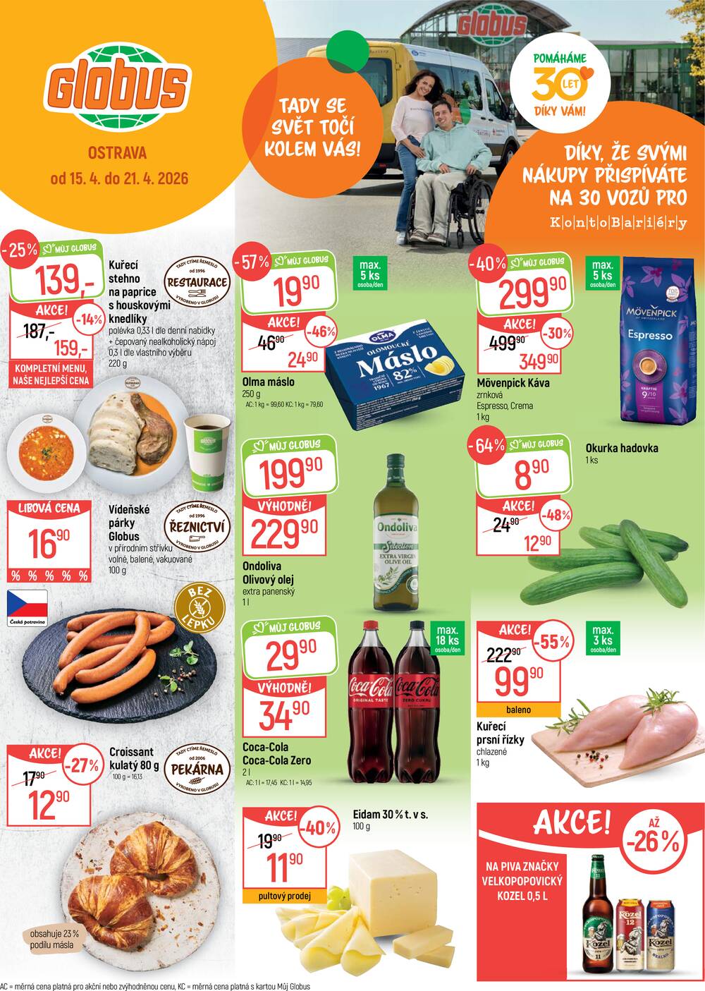 Leták Globus - Akční leták Globus 15.4. - 21.4.2026 - Globus Ostrava - strana 1