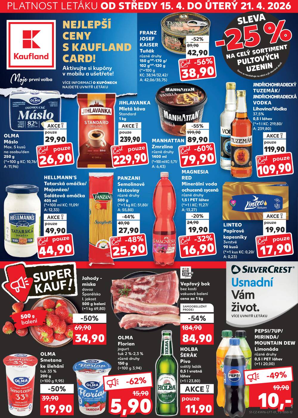 Leták Kaufland - Kaufland 15.4. - 21.4. - Kaufland - Česká Třebová - strana 1