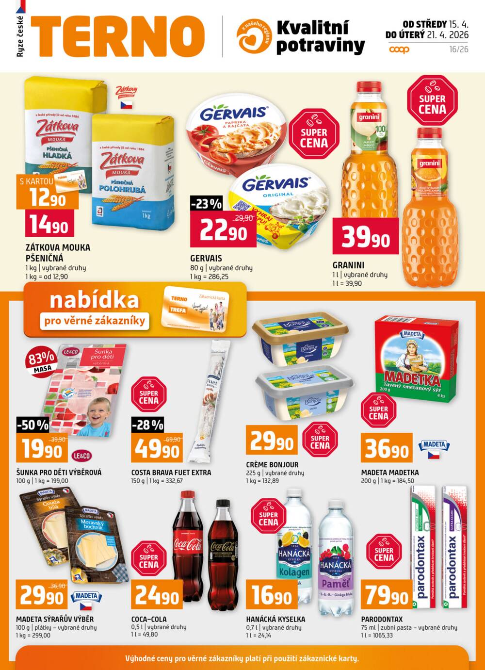 Leták Terno - Terno Zlín, Český Krumlov, Prachatice, Strakonice, Blatná a Tábor 15.4. - 21.4. - strana 19