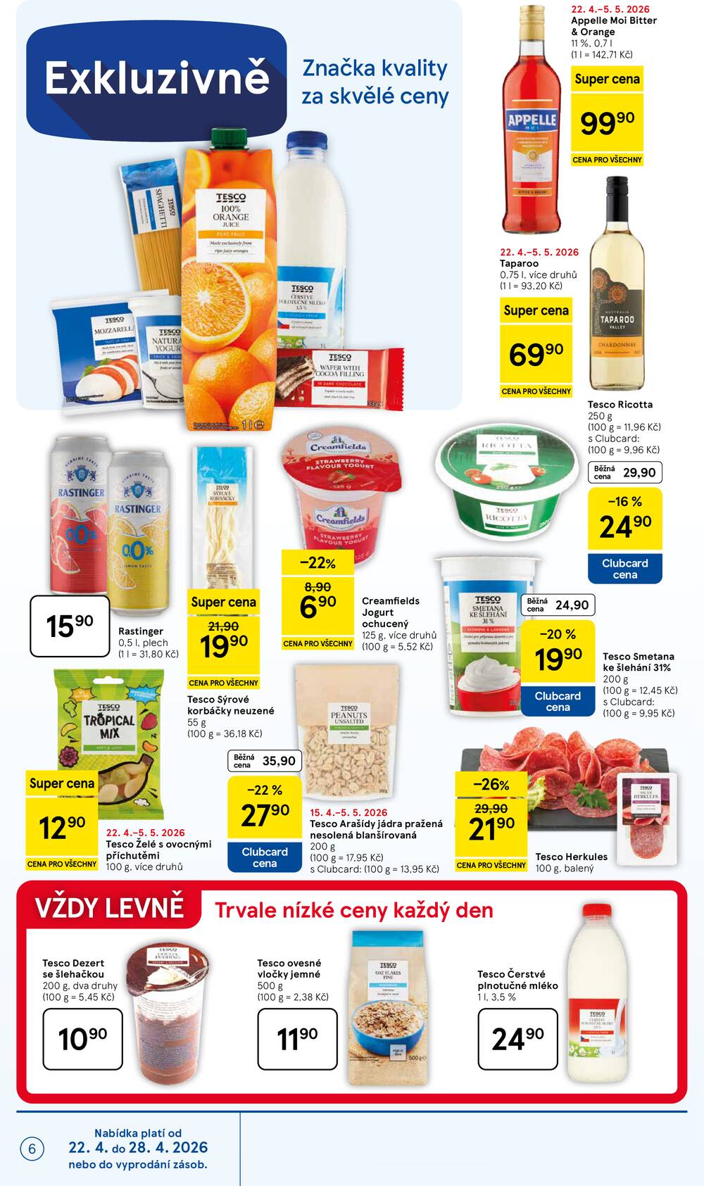 Tesco supermarkety od 22.4. do 28.4.2026