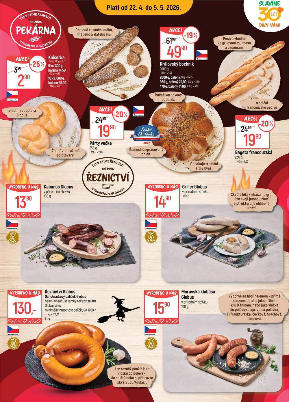 Akční leták Globus 22.4. - 5.5.2026 - Globus Brno Ivanovice