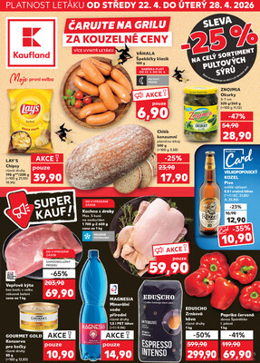Leták Kaufland 22.4. - 28.4. - Kaufland - Veselí nad Lužnicí - Budějovická