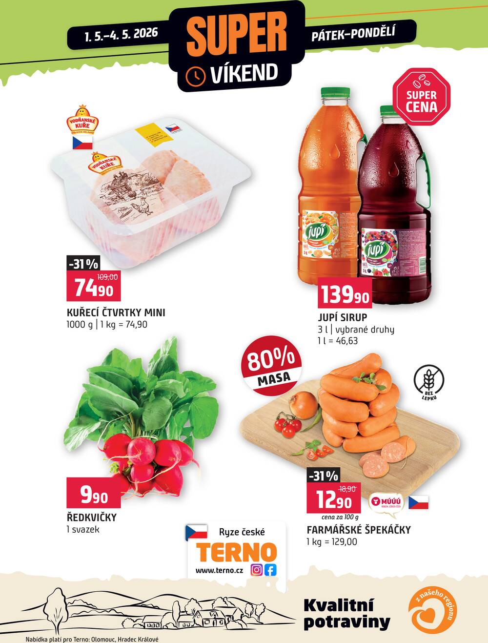 Leták Terno - Terno Víkendová akce od 1.5. do 4.5.2026 - strana 1