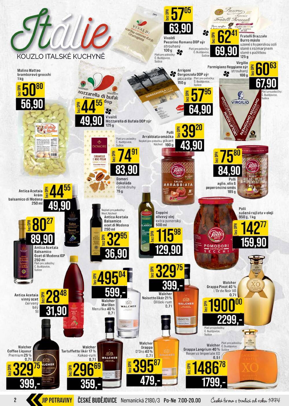 JIP Cash & Carry České Budějovice, Most, Náchod, Polička, Sušice a Svoboda nad Úpou od 22.4. do 28.4.2026