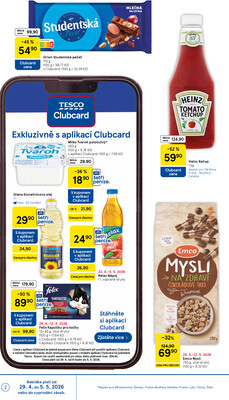 Tesco supermarkety od 29.4. do 5.5.2026