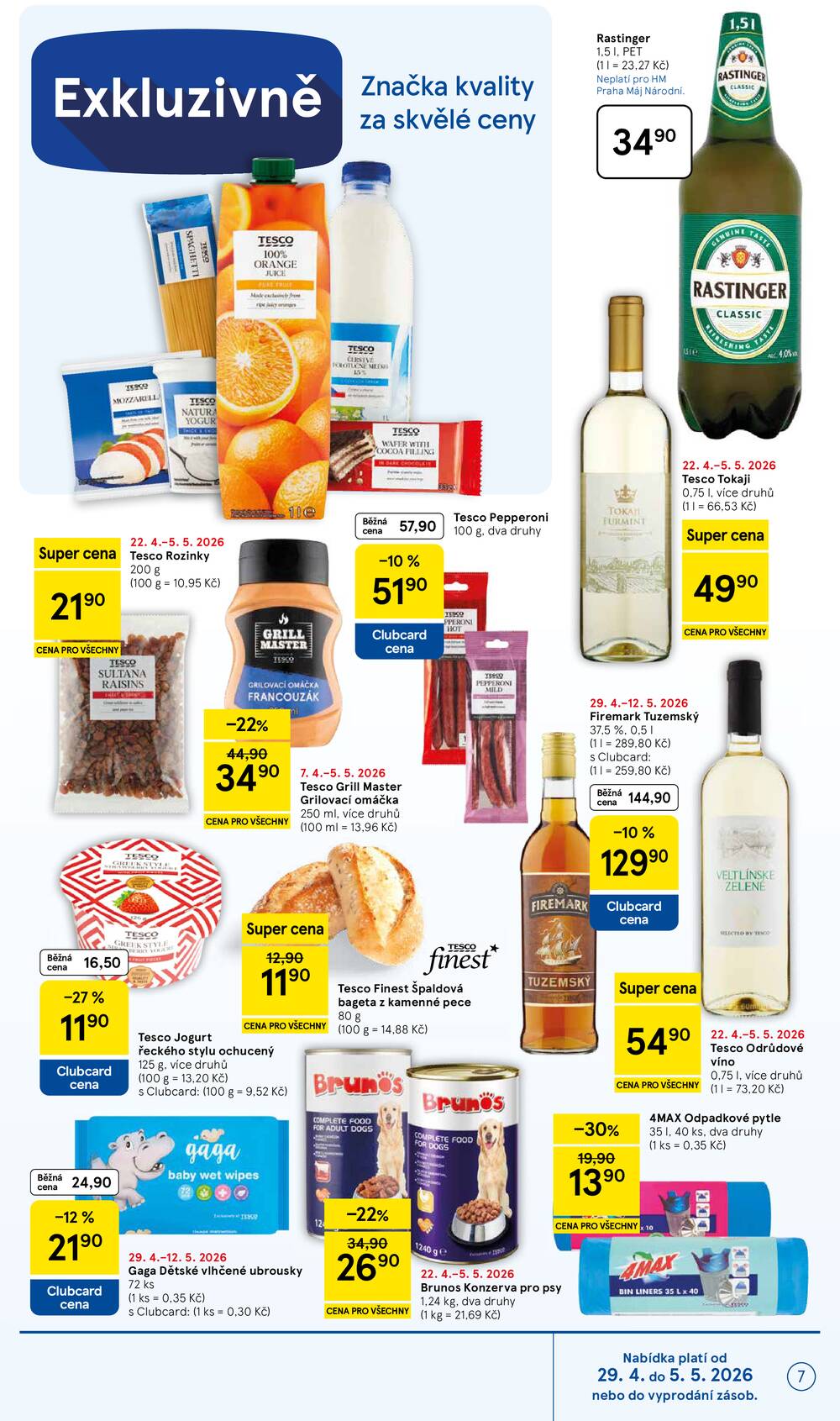 Tesco malé hypermarkety od 29.4. do 5.5.2026