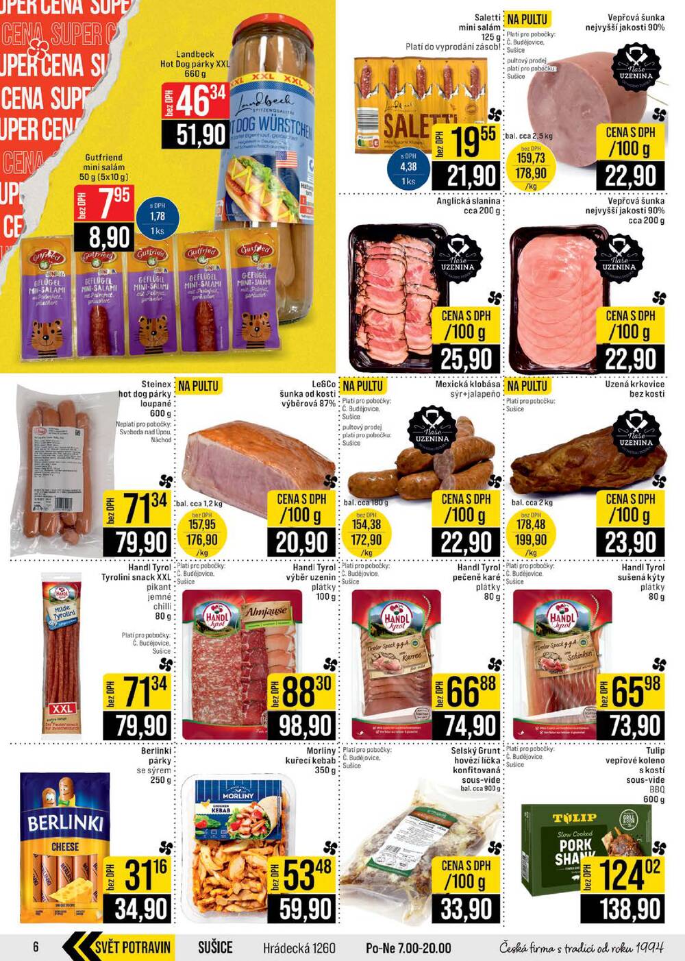 JIP Cash & Carry České Budějovice, Most, Náchod, Polička, Sušice a Svoboda nad Úpou od 20.5. do 26.5.2026