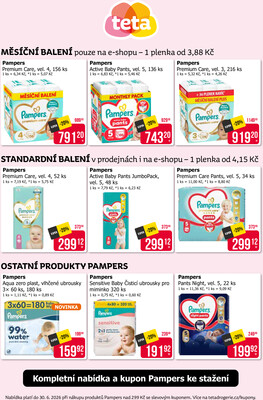 Teta drogerie akce Pampers od 3.6. do 30.6.2026