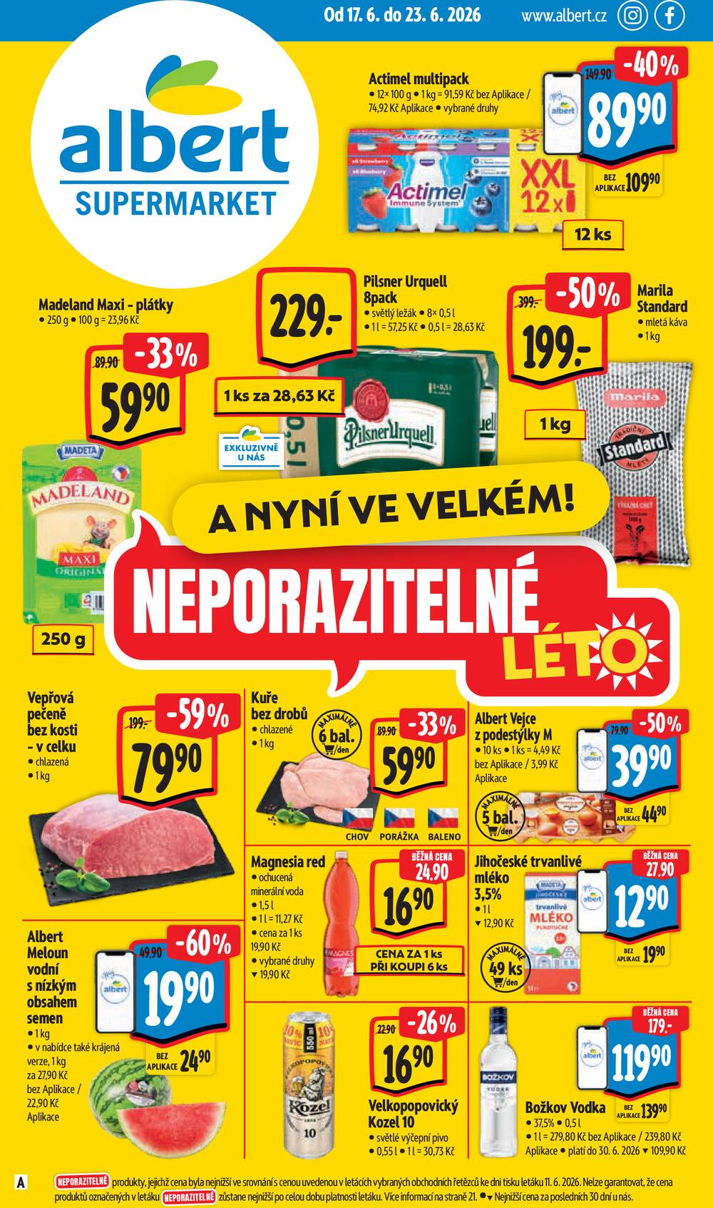 Leták Albert - Albert Supermarket Jihomoravský od 17.6. do 23.6.2026 - strana 1 Leták Albert - Albert Supermarket Jihomoravský od 17.6. do 23.6.2026 - strana 1