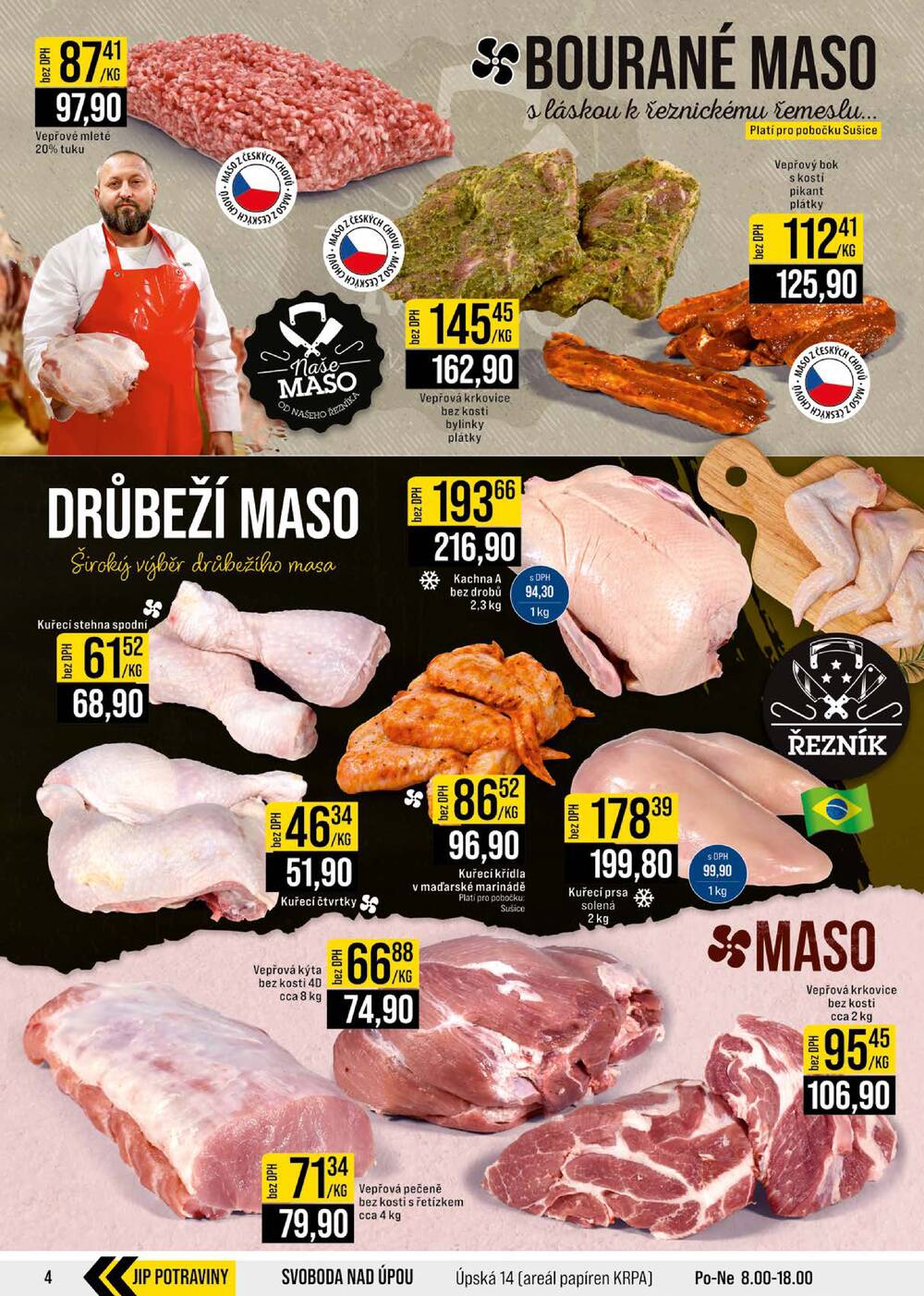 JIP Cash & Carry České Budějovice, Most, Náchod, Polička, Sušice a Svoboda nad Úpou od 17.6. do 23.6.2026