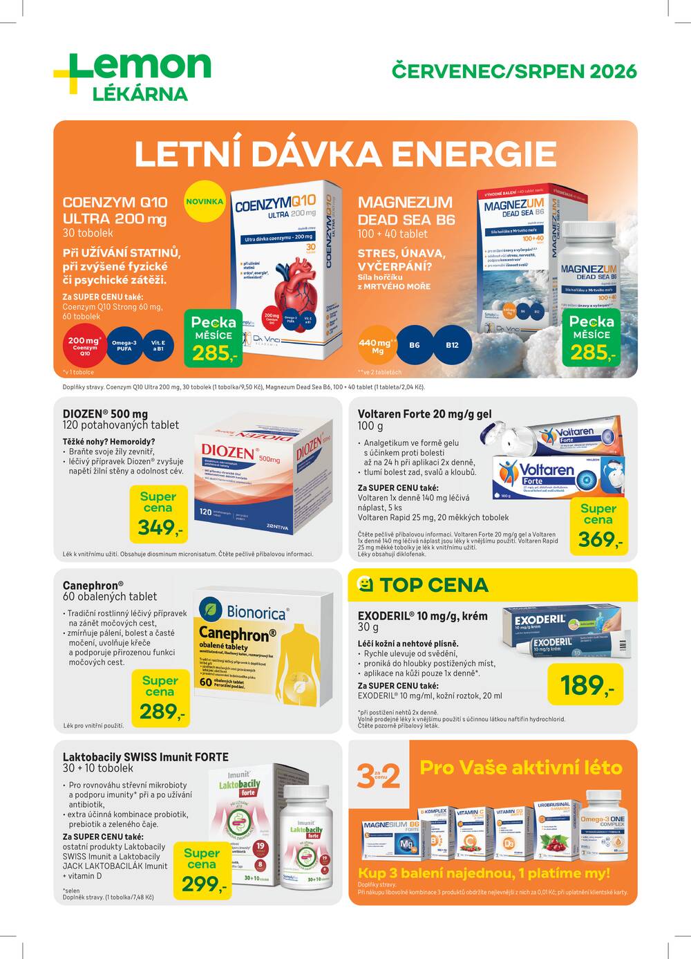 Leták Lékárna LEMON - Lékárna LEMON od 1.7. do 31.8.2026 - strana 1 Leták Lékárna LEMON - Lékárna LEMON od 1.7. do 31.8.2026 - strana 1