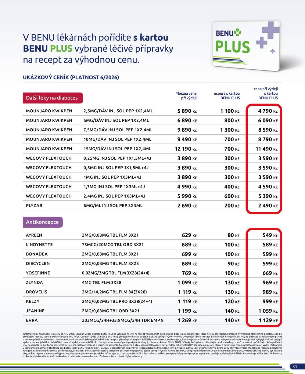 Benu od 1.7. do 31.7.2026