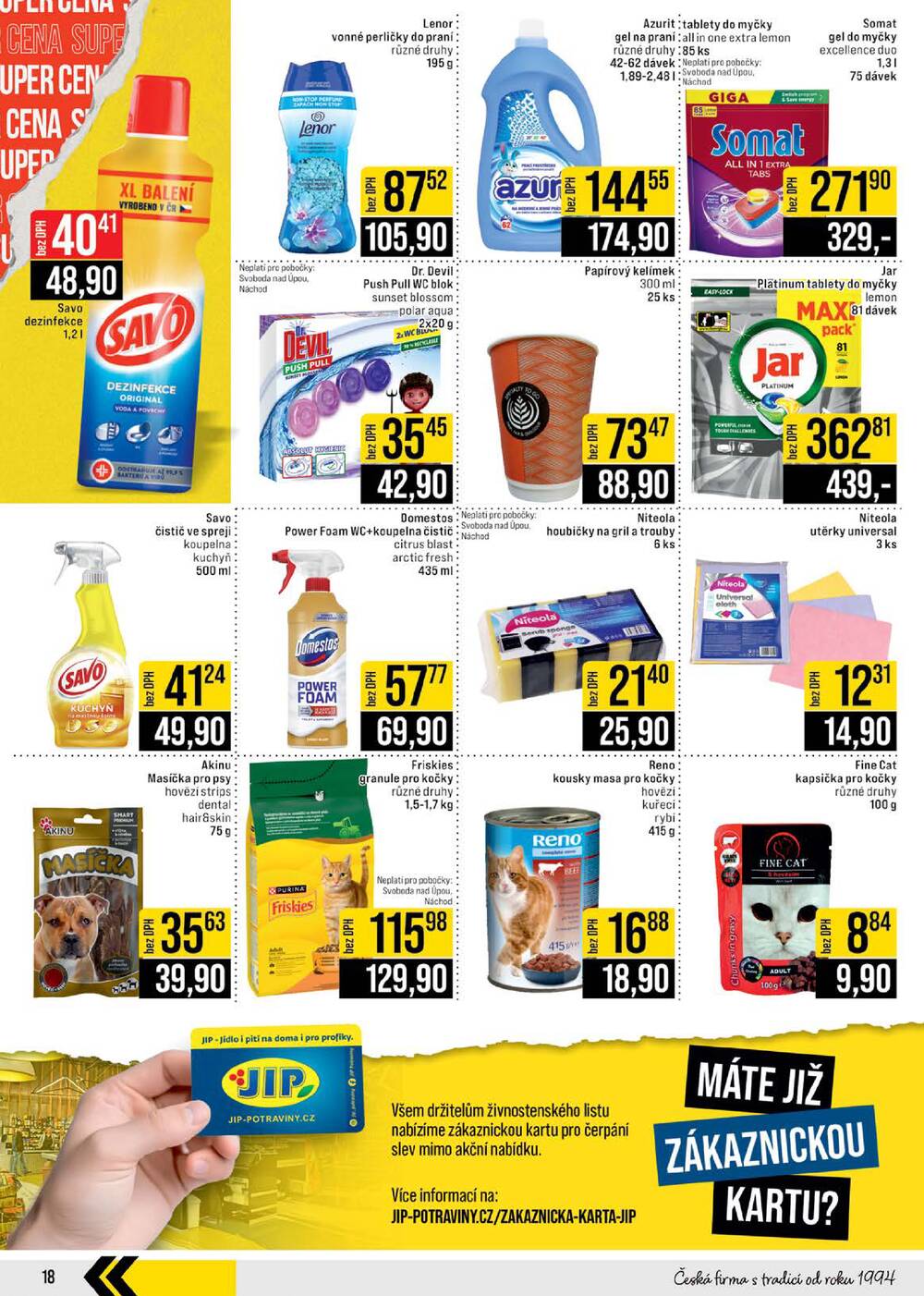 Leták JIP - JIP Cash & Carry České Budějovice, Most, Náchod, Polička, Sušice a Svoboda nad Úpou od 24.6. do 30.6.2026 - strana 18