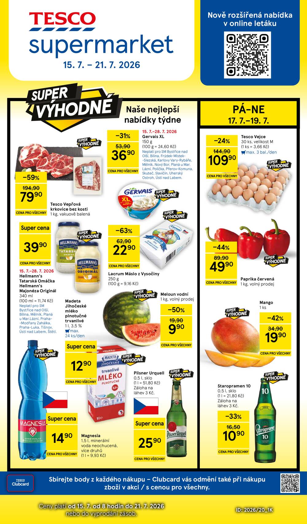 Leták Tesco - Tesco supermarkety od 15.7. do 21.7.2026 - strana 1 Leták Tesco - Tesco supermarkety od 15.7. do 21.7.2026 - strana 1