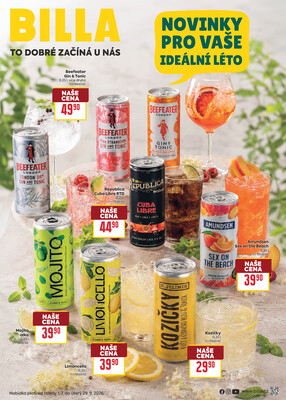 Leták BILLA katalog Alko od 1.7. do 29.9.2026