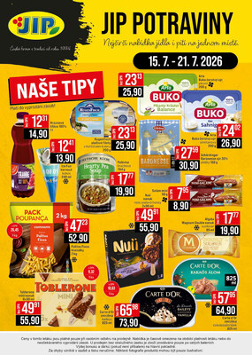 JIP Cash & Carry České Budějovice, Most, Náchod, Polička, Sušice a Svoboda nad Úpou od 15.7. do 21.7.2026