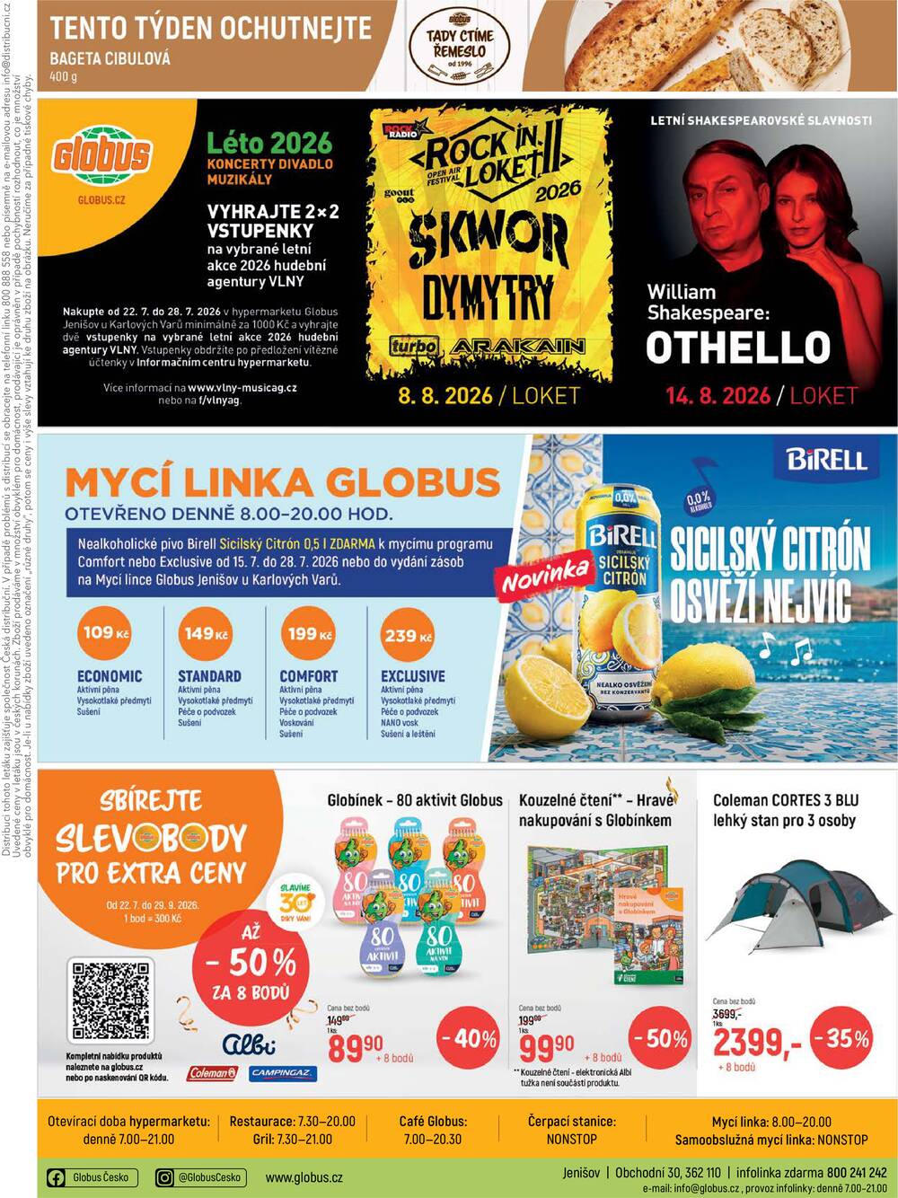 Akční leták Globus 22.7. - 28.7.2026 - Globus Jenišov u Karlových Varů