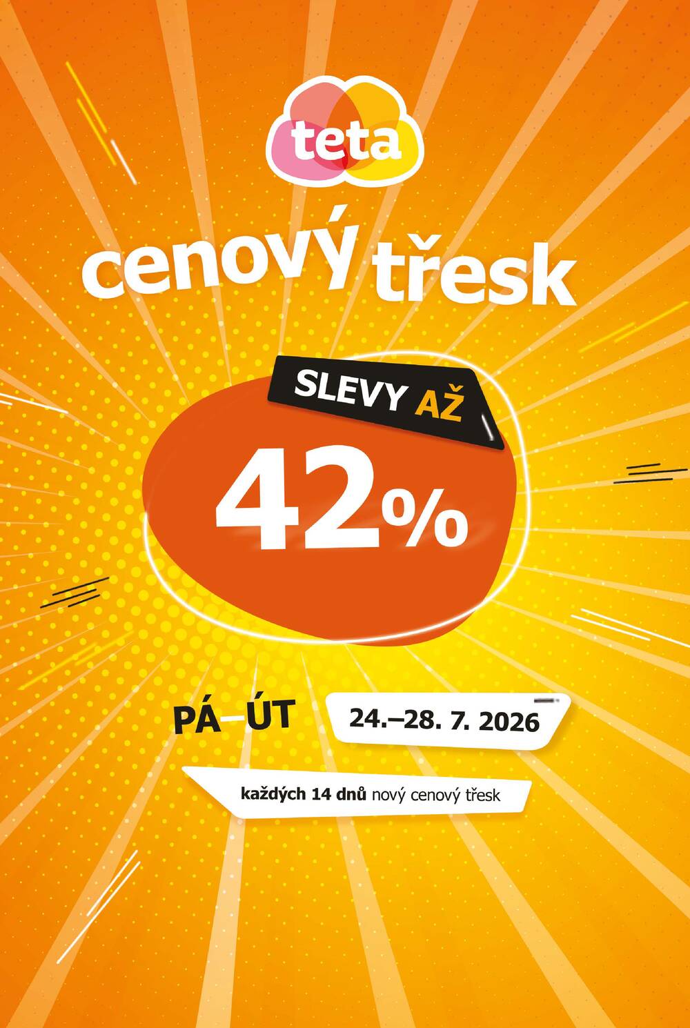 Leták Teta drogerie - Teta drogerie cenový třesk od 24.7. do 28.7.2026 - strana 1