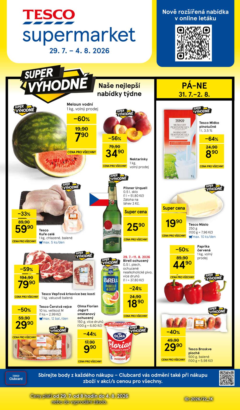 Tesco supermarkety od 29.7. do 4.8.2026