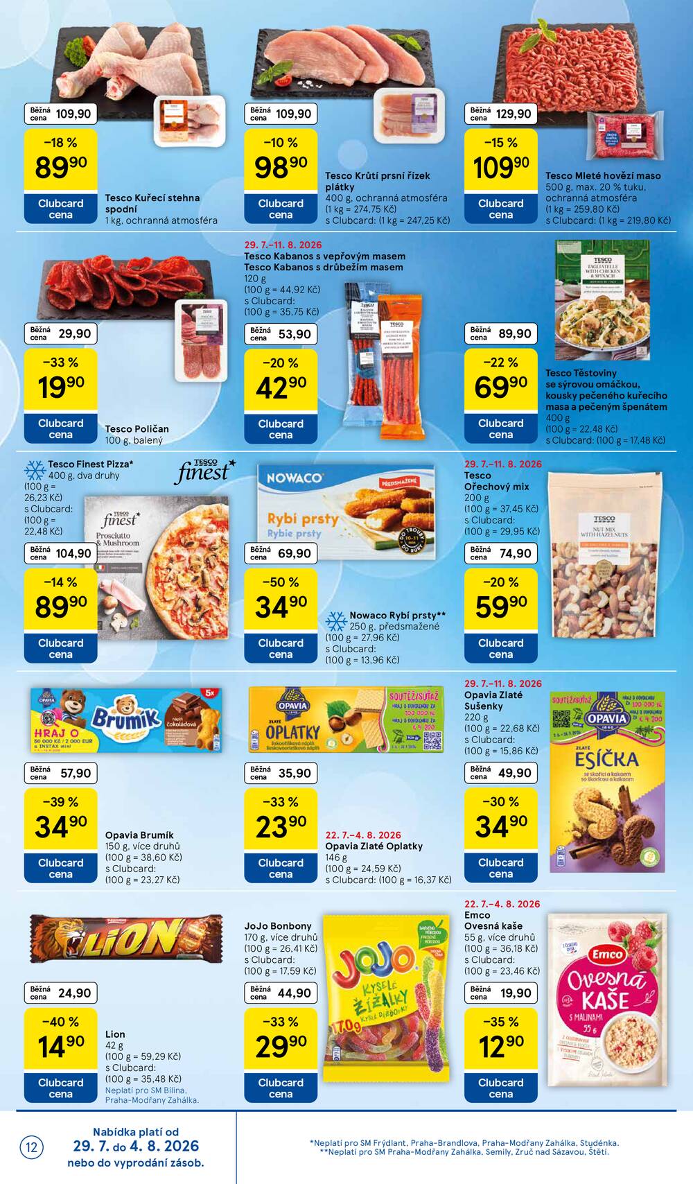 Tesco supermarkety od 29.7. do 4.8.2026
