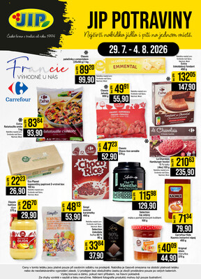JIP Cash & Carry České Budějovice, Most, Náchod, Polička, Sušice a Svoboda nad Úpou od 29.7. do 4.8.2026