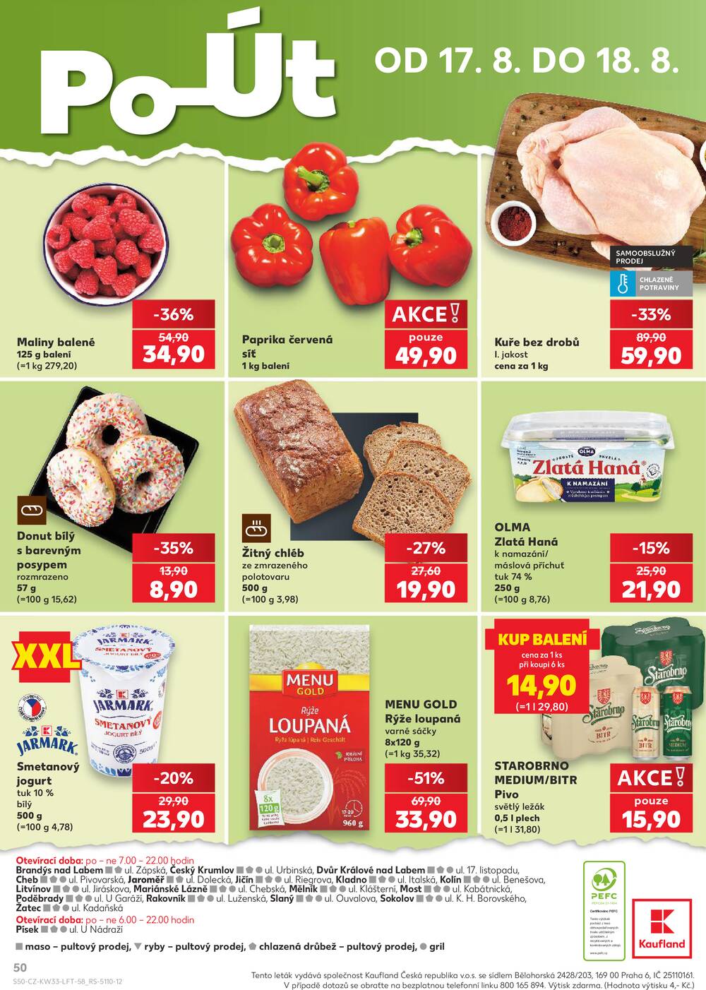 Leták Kaufland - Kaufland 12.8. - 18.8. - Kaufland - Rakovník (ul. Luženská) - strana 50