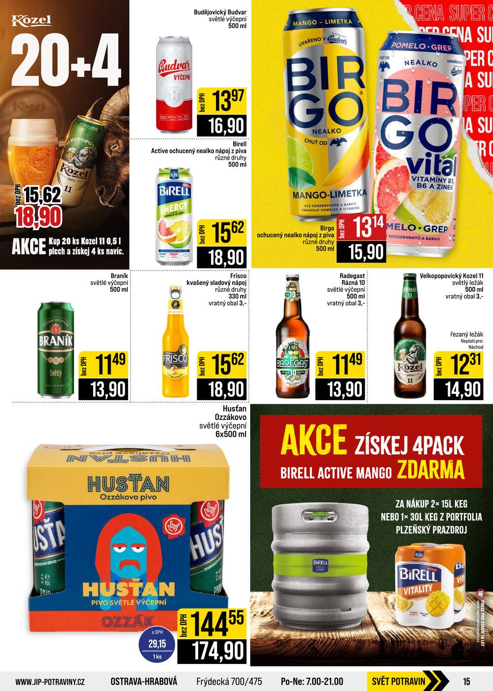 JIP Cash & Carry České Budějovice, Most, Náchod, Polička, Sušice a Svoboda nad Úpou od 12.8. do 18.8.2026