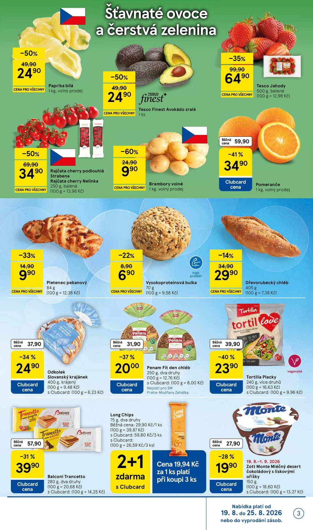 Leták Tesco - Tesco supermarkety od 19.8. do 25.8.2026 - strana 3 Leták Tesco - Tesco supermarkety od 19.8. do 25.8.2026 - strana 3
