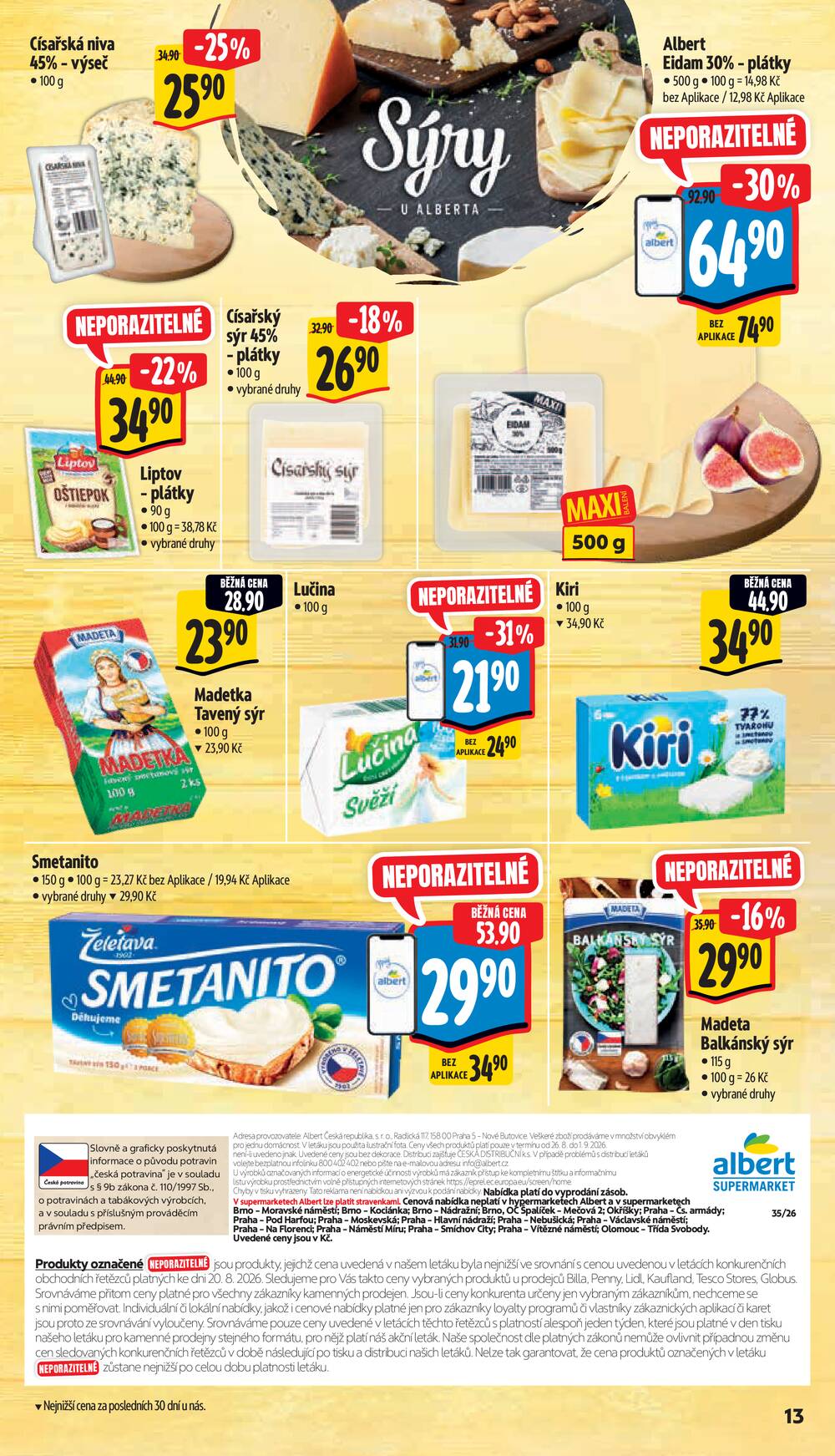 Albert Supermarket od 26.8. do 1.9.2026