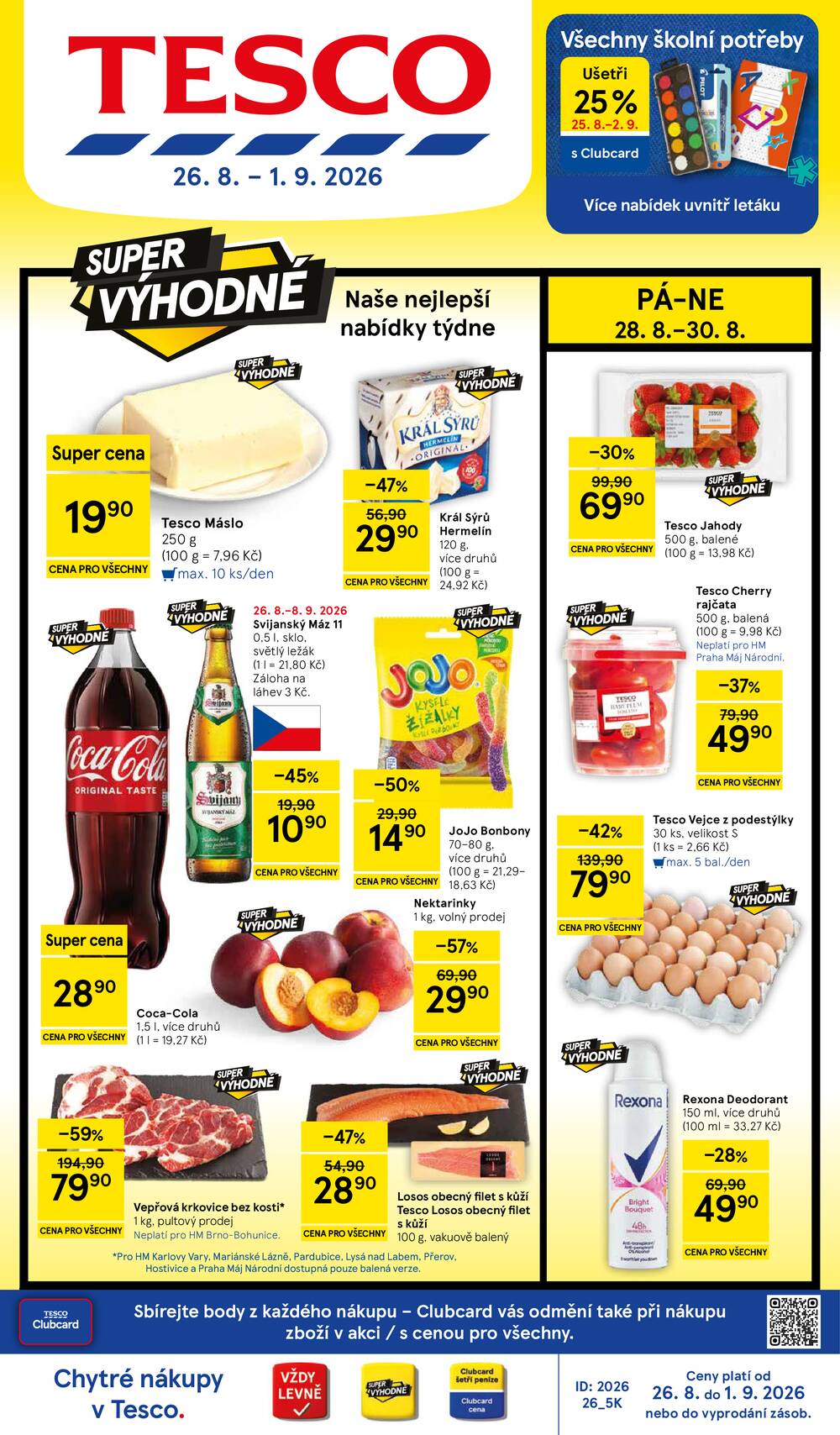 Tesco hypermarkety od 26.8. do 1.9.2026