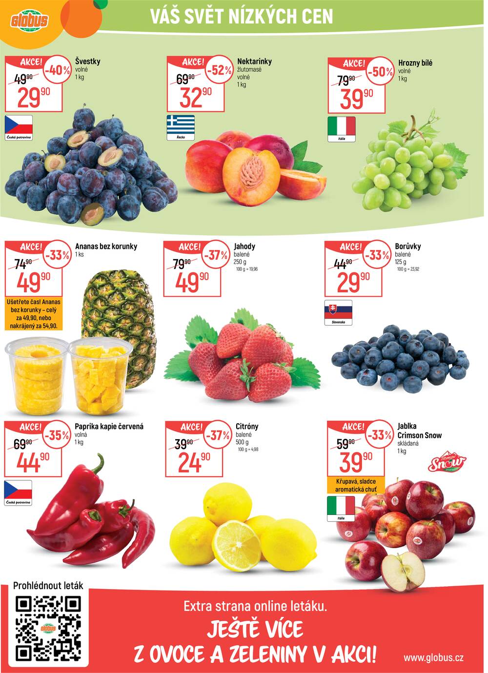 Akční leták Globus 26.8. - 1.9.2026 - Globus Praha - Centrum Černý Most